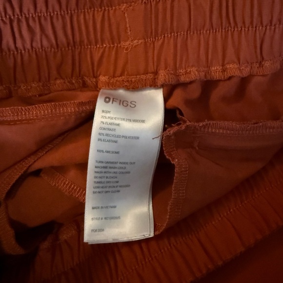 Figs Women's orange/cider Scrub Set with Blue Accent - Picture 2 of 4